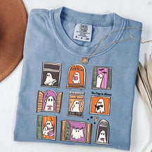 Too Cozy To Haunt Ghost Window T-Shirt