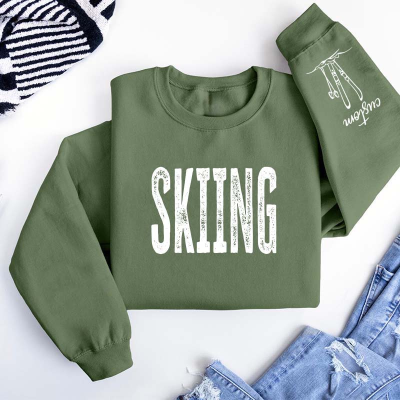 Personalized Skiing Adult Trip Sweatshirt