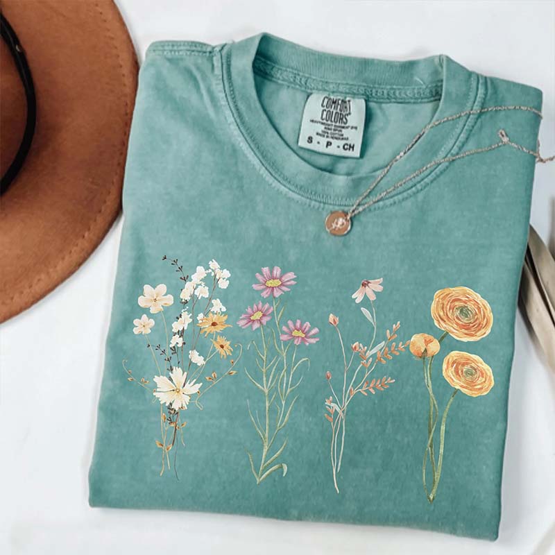 Wild Flower Meadow Cottagecore Aesthetic T-Shirt