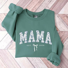 Custom Mama Retro Blue Toile Floral Sweatshirt