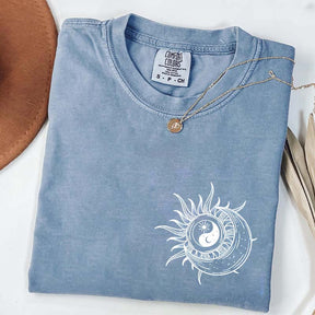 Boho Mystical Moon And Sun Yin Yang T-Shirt