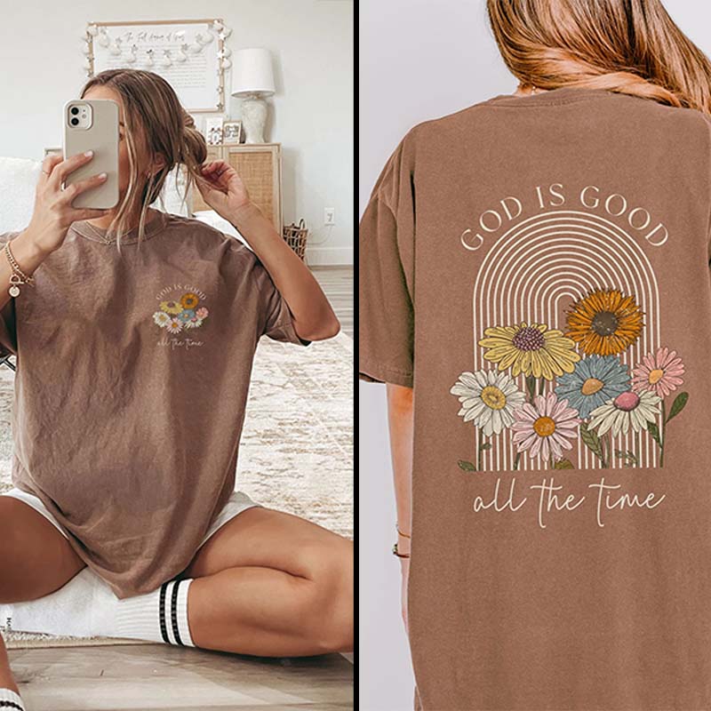 God is Good All the Time Vintage Floral T-Shirt