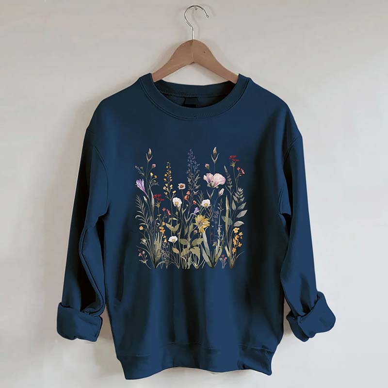 Pressed Flowers Watercolor floral Gender Sweatshirt