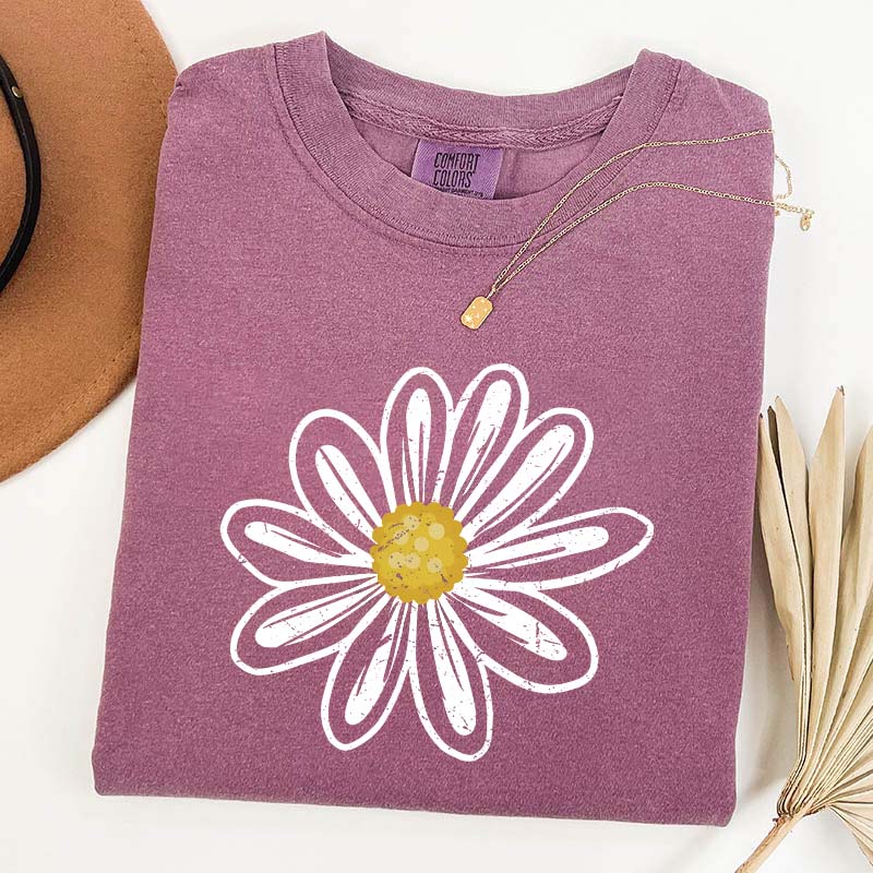 Daisy Flower Graphic Cute Summer T-Shirt