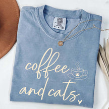 Minimalist Coffee and Cats T-Shirt