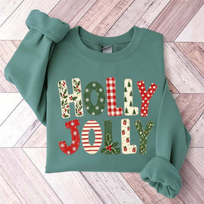 Holly Jolly Merry Christmas Tree Floral Sweatshirt