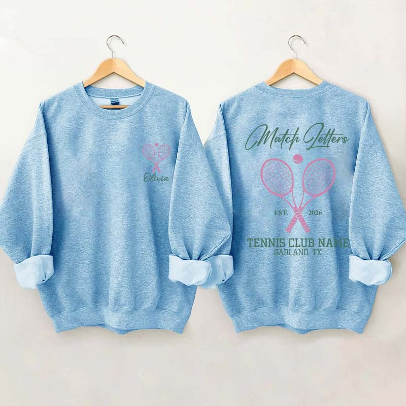 Personalized Tennis Club Coach Sweatshirt