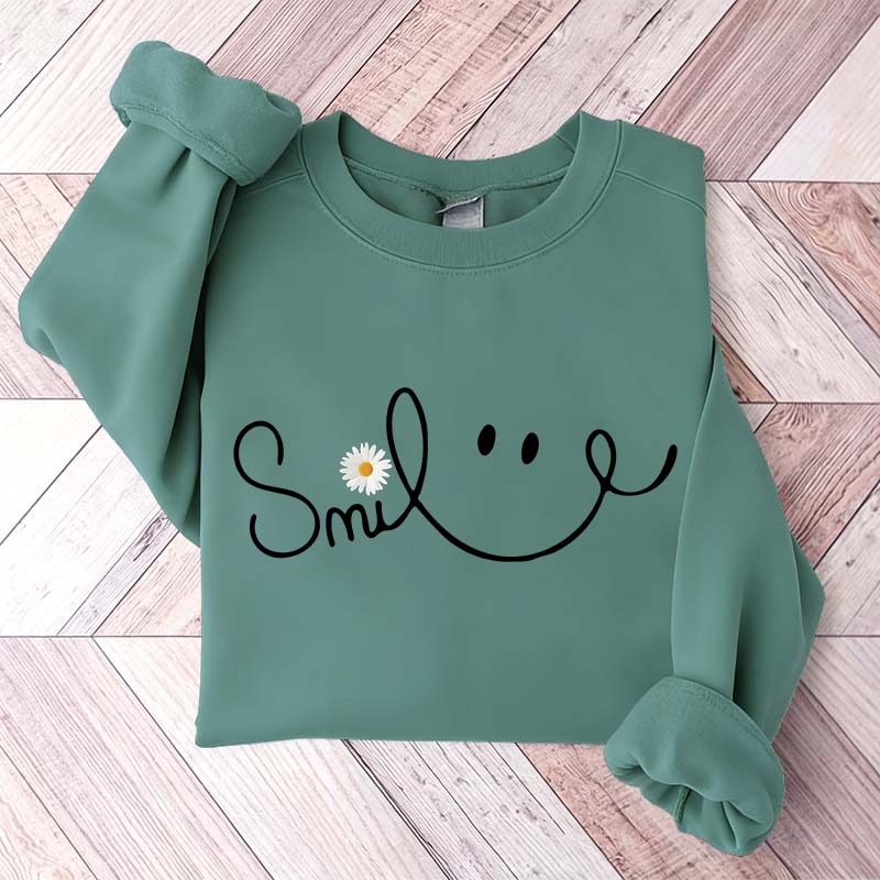 Cute Fall Daisy Smile Sweatshirt