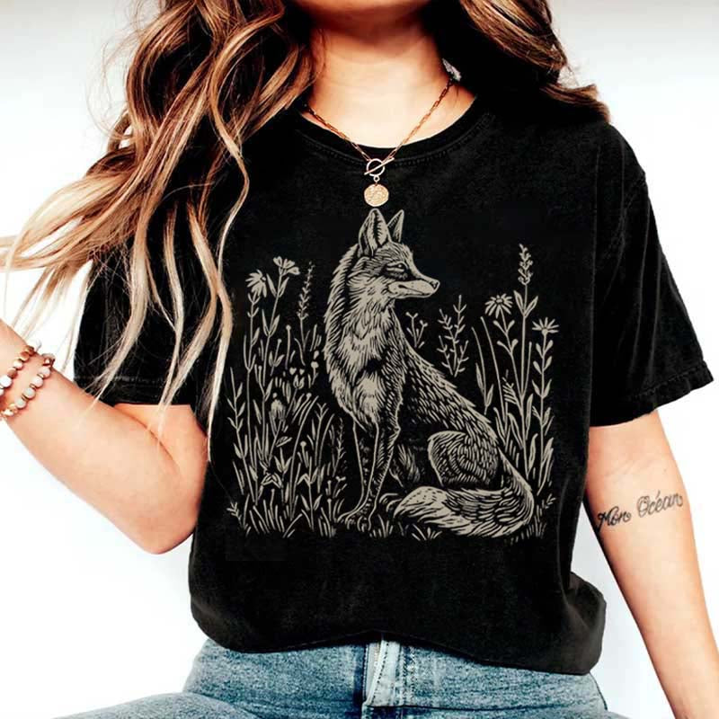 Vintage Fox Linoprint T-Shirt