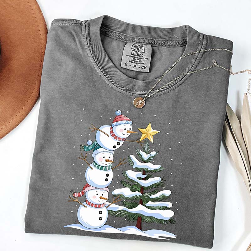 Christmas Snowman Tree T-Shirt