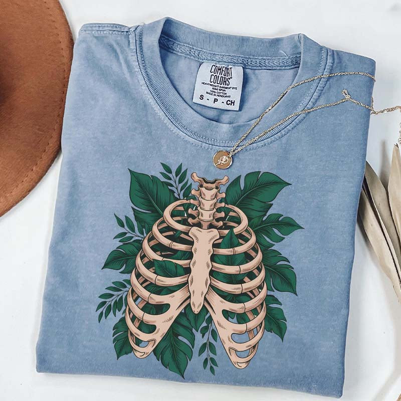 Skeleton Green Plant T-Shirt
