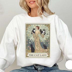 Cute Cat Lady Tarot Card Sweatshirt