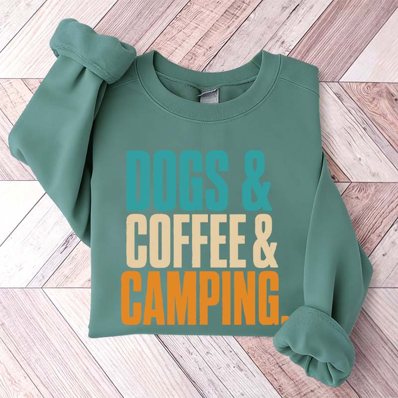 Dogs Coffee Camping Adventure Sweatshirt