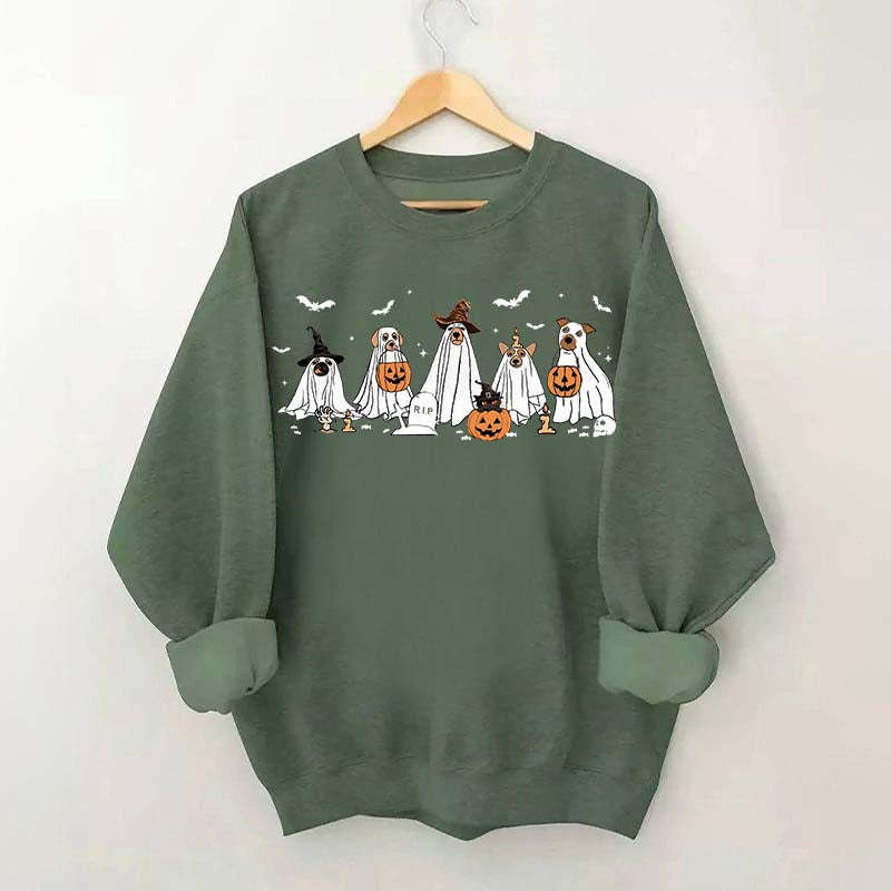 Cute Ghost Dogs Halloween Sweatshirt