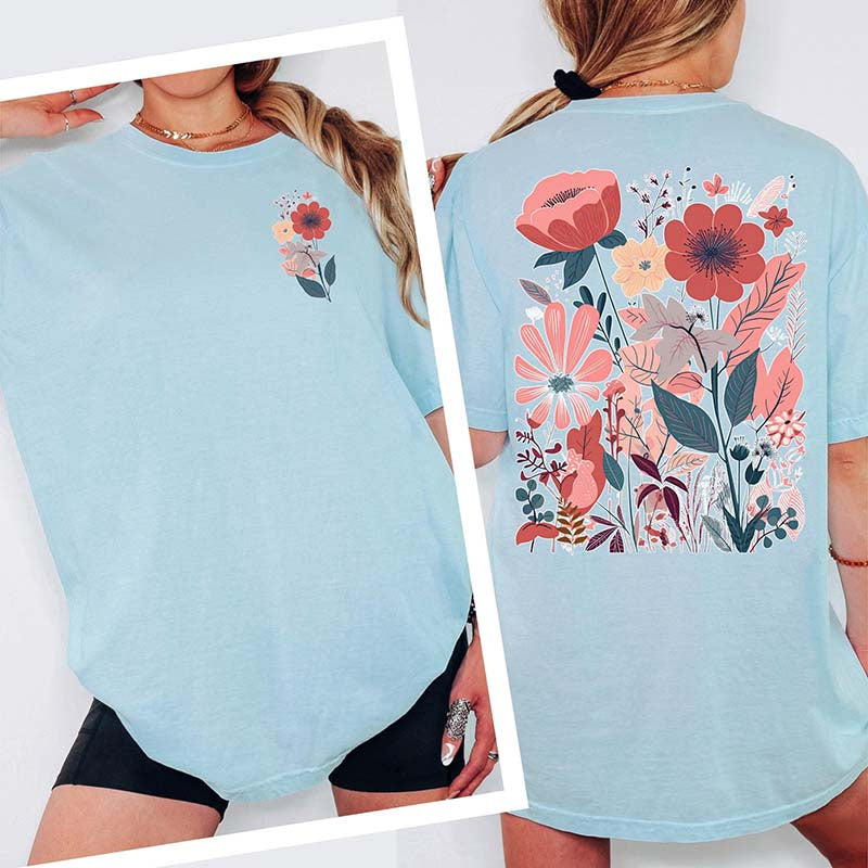 Floral Comfort Colors Nature Gift Womens T-Shirt
