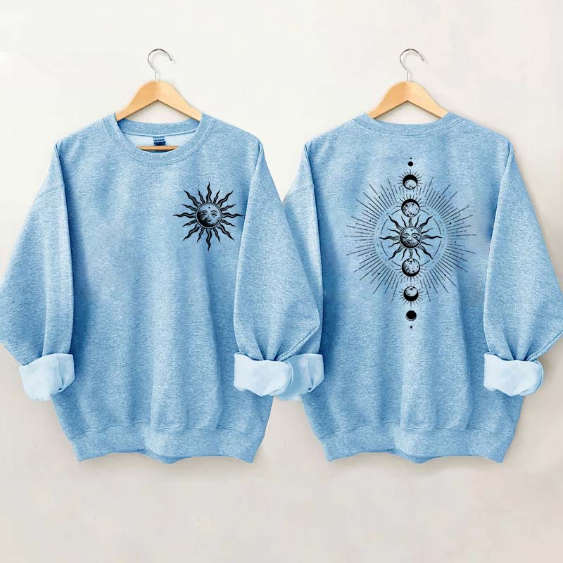 Celestial Moon Phase And Sun Sweatshirt