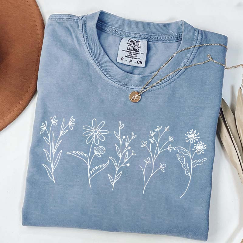 Floral Cottagecore Simple T-Shirt