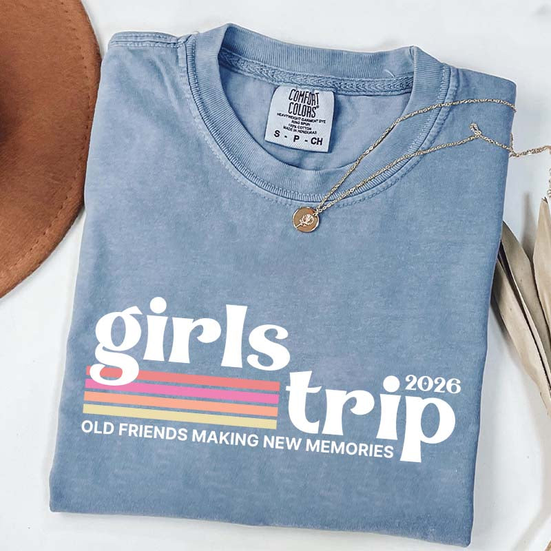 Custom Girls Trip Matching Friends Vacation T-Shirt