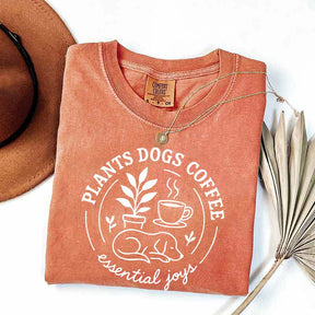 Cute Plants Dogs Coffee T-Shirt