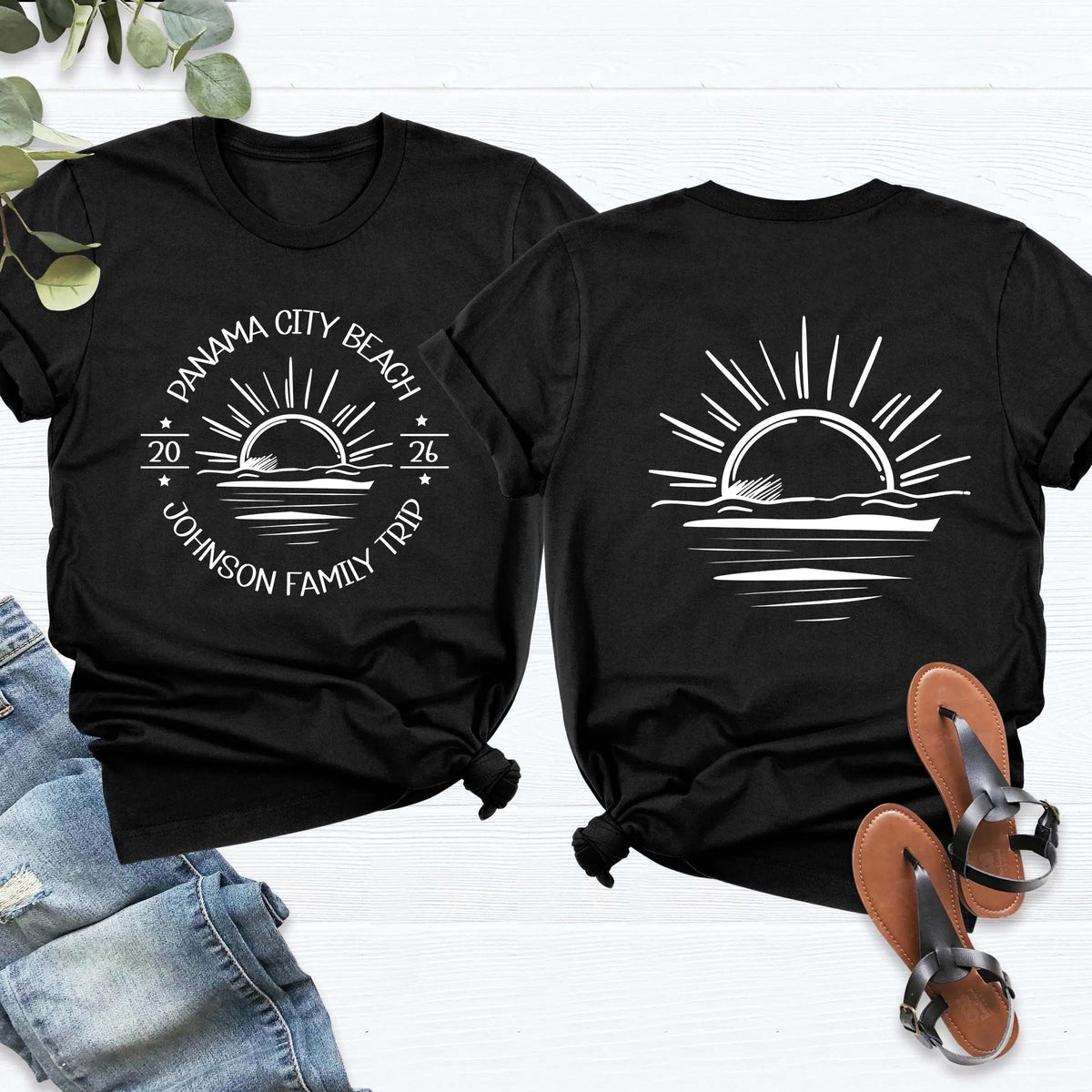 Custom Sun Family Beach Vacation T-Shirt