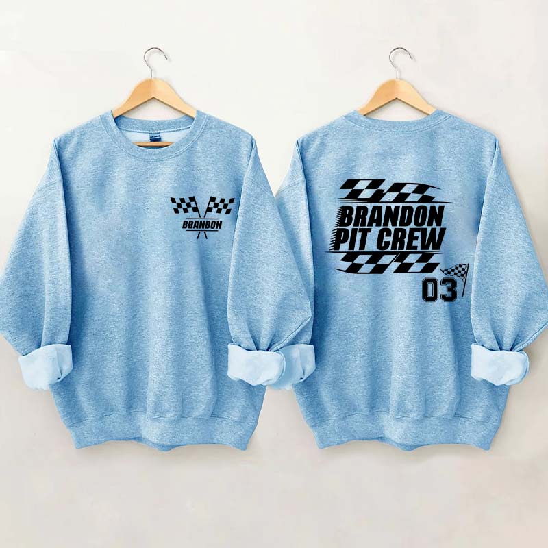 Personalized Pit Crew Racing Sweatshirt