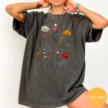 Boho Wildflowers Whimsigoth Cottagecore Floral  T-Shirt