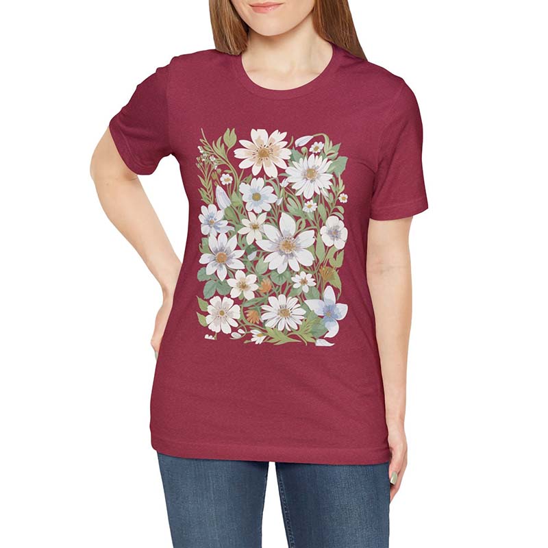 Boho Wildflower Daisy  Nature Aesthetic T-Shirt