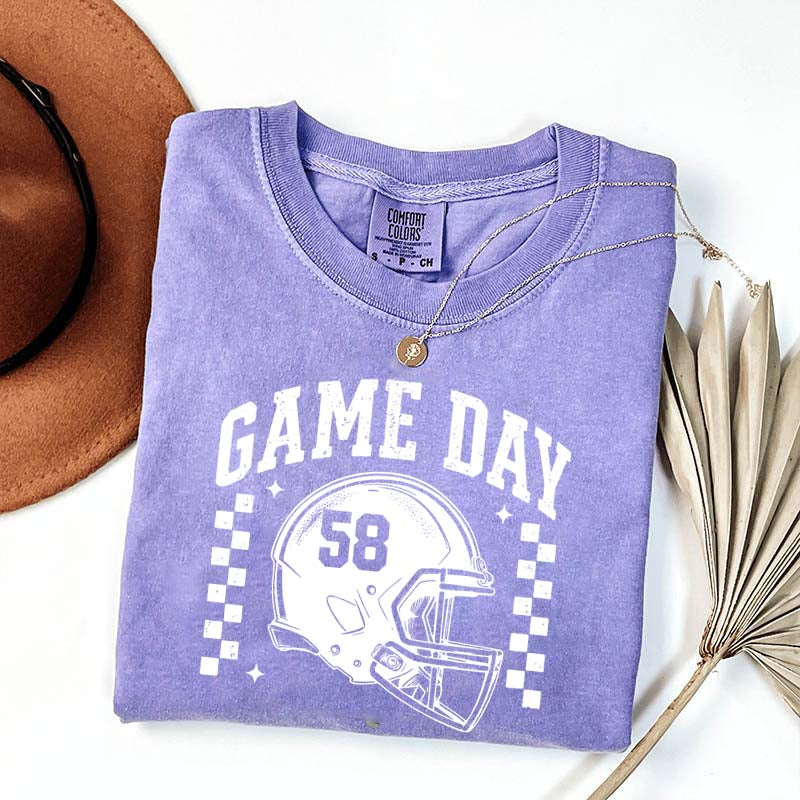 Football Season Game Day Custom Number T-Shirt