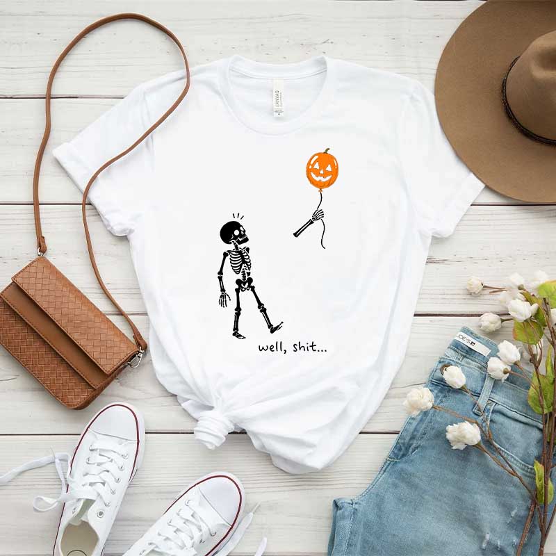 Well Shit Skeleton Halloween T-Shirt