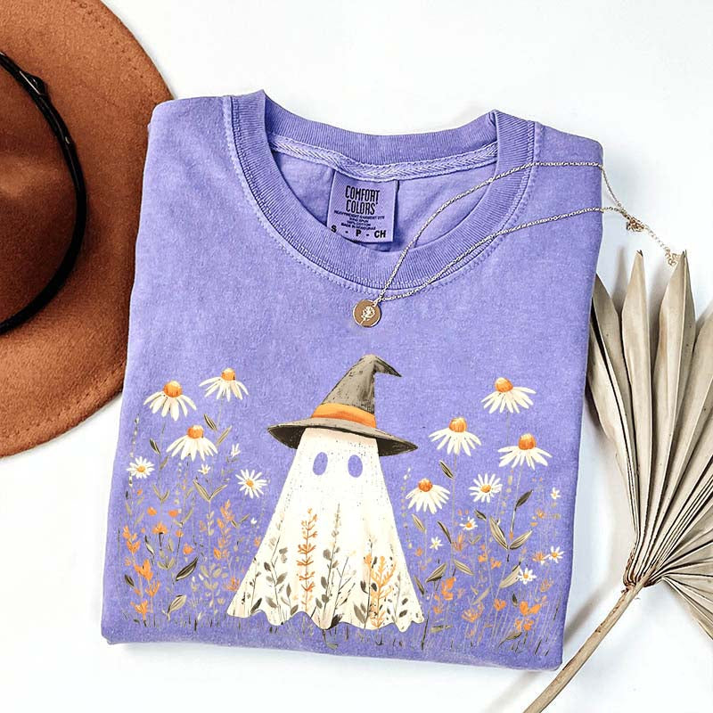 Retro Halloween Fall Aesthetic Daisy Flower T-Shirt