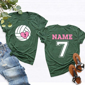 Custom Volleyball Heart Mom T-Shirt