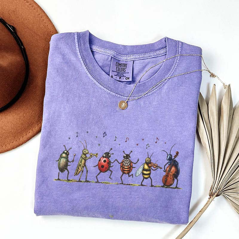 Vintage Insect Music Graphic T-Shirt