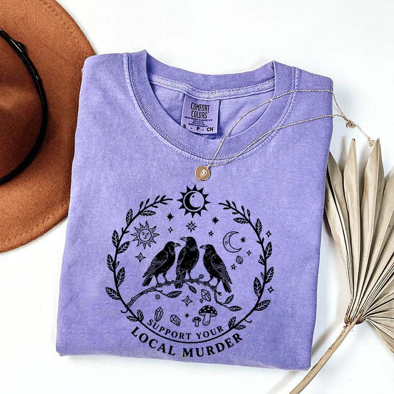 Support Your Local Murder Sun And Moon T-Shirt