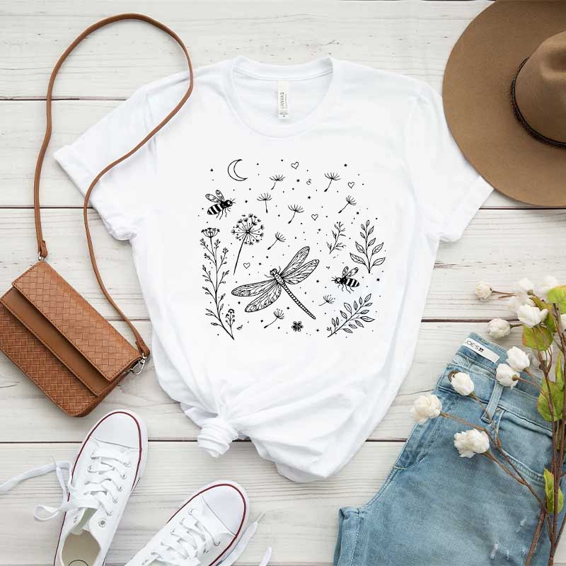 Bella Canvas Dragonfly Nature Retro T-Shirt
