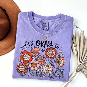 It's Okay Floral Mental Health T-Shirt