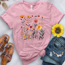 Floral Pink Flowers Printed T-Shirt