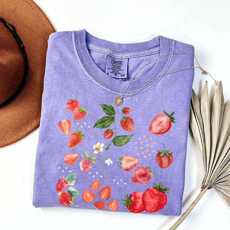 Summer Strawberry Botanical Garden T-Shirt