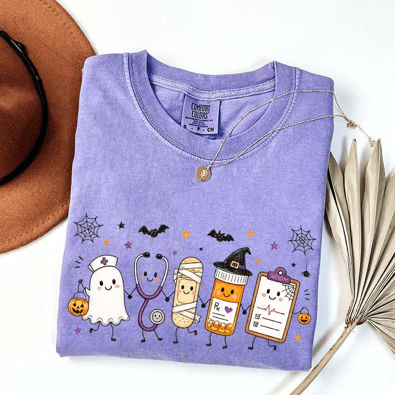 Halloween Nursing Doodle T-Shirt