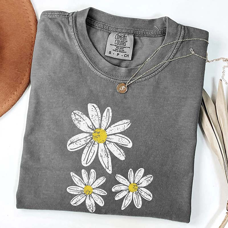 Boho Floral Comfort Colors Daisy T-Shirt
