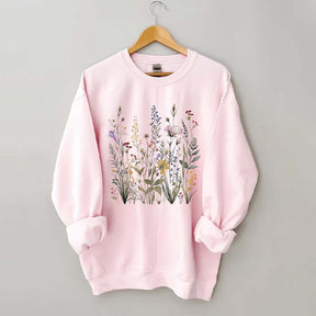 Pressed Flowers Watercolor floral Gender Sweatshirt