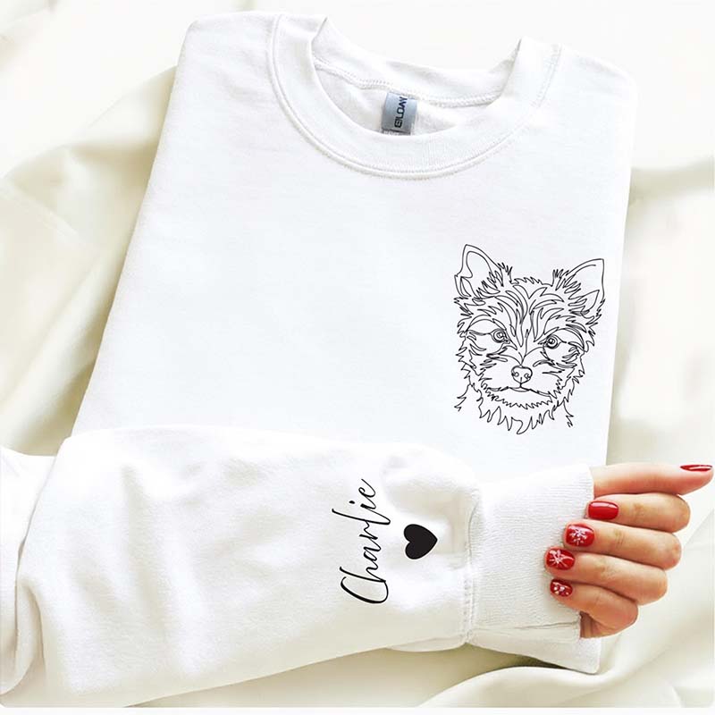 Custom Pet Portrait Line Art Sweatshirt