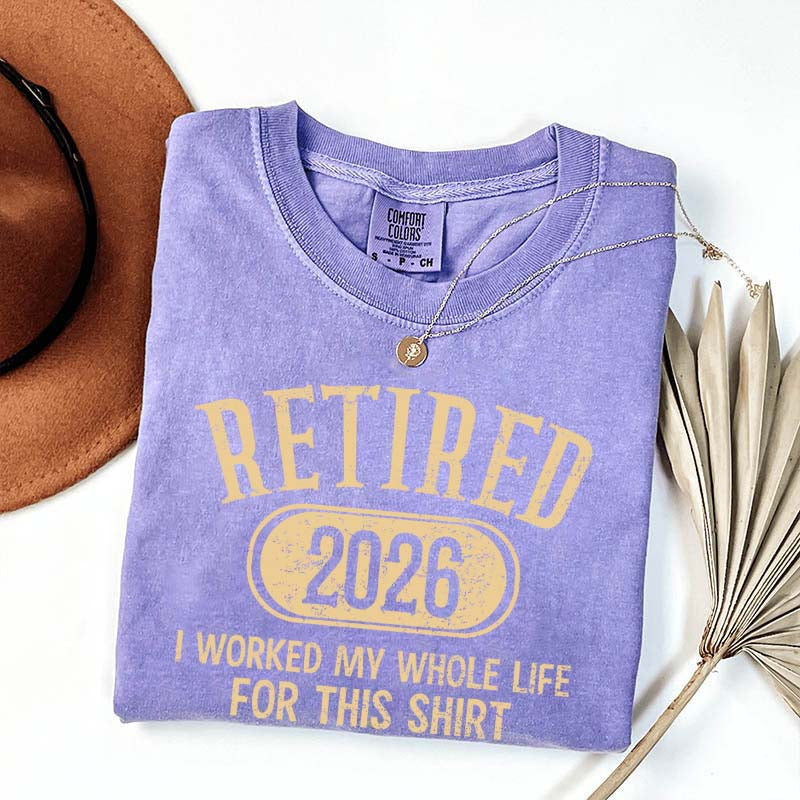 Funny Retirement Distressed Retired Est 2026 T-Shirt
