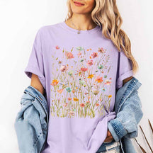 Boho Wildflower Pink Floral T-Shirt