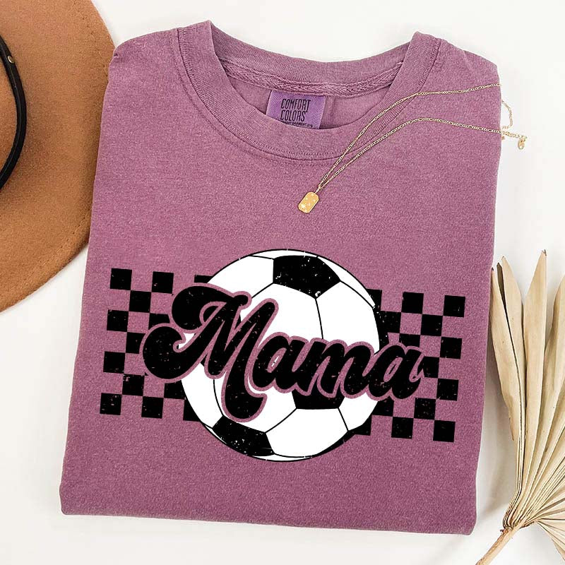 Checkered Mama Soccer Mama T-Shirt