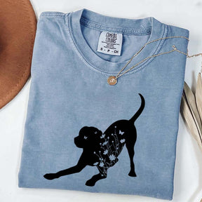 Black Lab Mom Labrador Dog Flowers T-Shirt