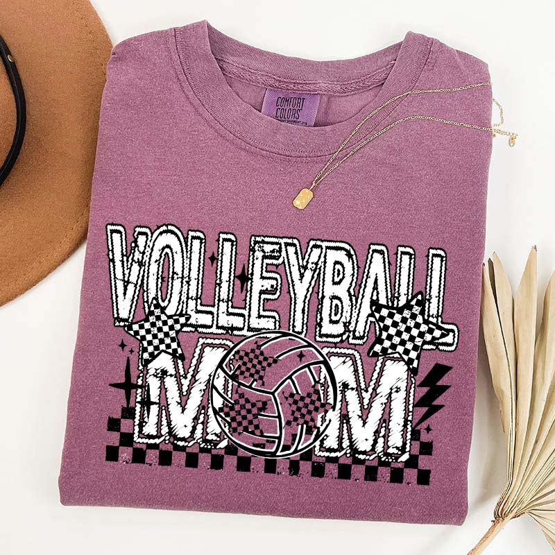Checkered Volleyball Mom T-Shirt