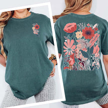 Floral Comfort Colors Nature Gift Womens T-Shirt
