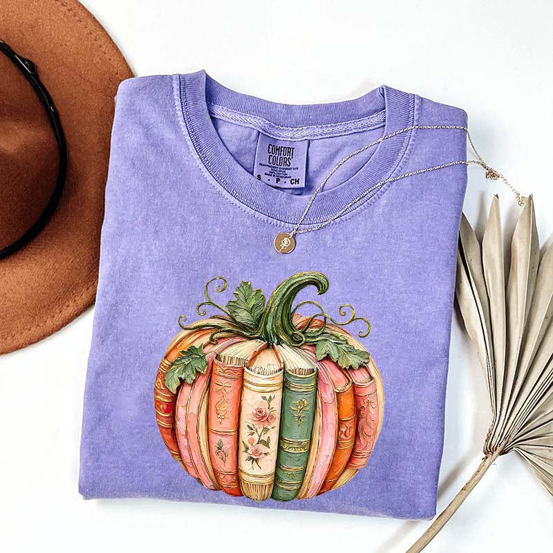 Comfort Colors Pumpkin Book Lover T-Shirt