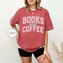 Comfort Colors Books And Coffee T-Shirt