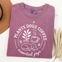 Cute Plants Dogs Coffee T-Shirt